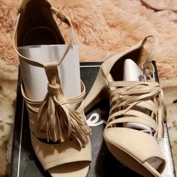 Qupid Shoes - Qupid Fringe front Heels